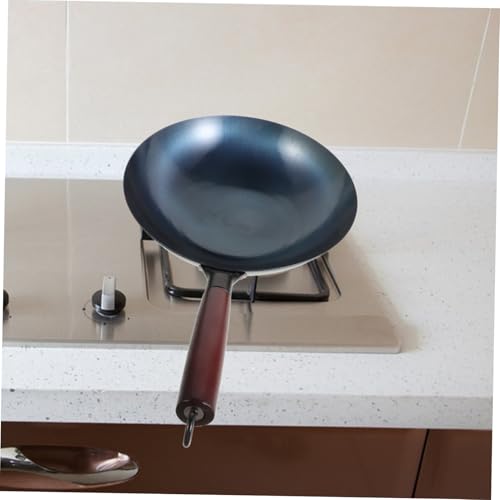 Wok de hierro con mango de madera antiadherente miniatura 6