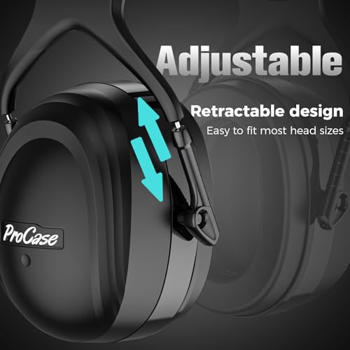Image of ProCase Extra Large SNR 37dB Noise Cancelling Headphones NRR 30dB Ear Muffs | Hearing Protection for Adults Noise Reduction, Wide Size Adjustment and Comfortable