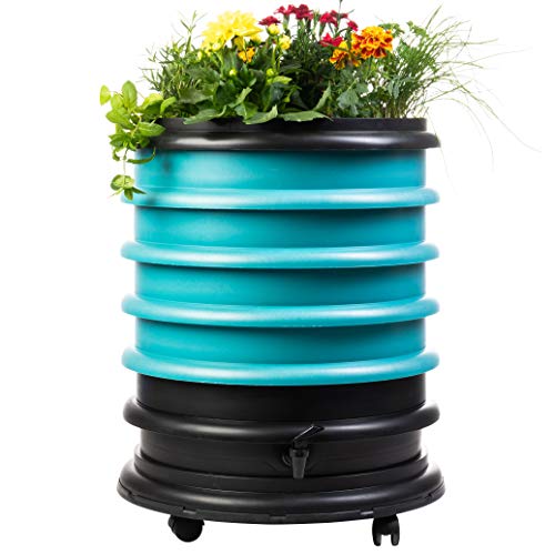 WORMbox | Wormery Worm Farm composter 4 Turquoise Trays + Planter | 64 liters | Organic Waste Compost, make your Worm Castings