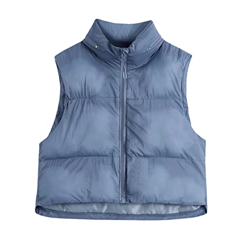 Veste tendance sans manches avec cordon de serrage réglable bleu S