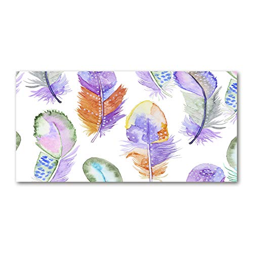 Dosseret en verre cuisine 140x70cm anti-taches motif stylos colorés fond de hotte Tulup