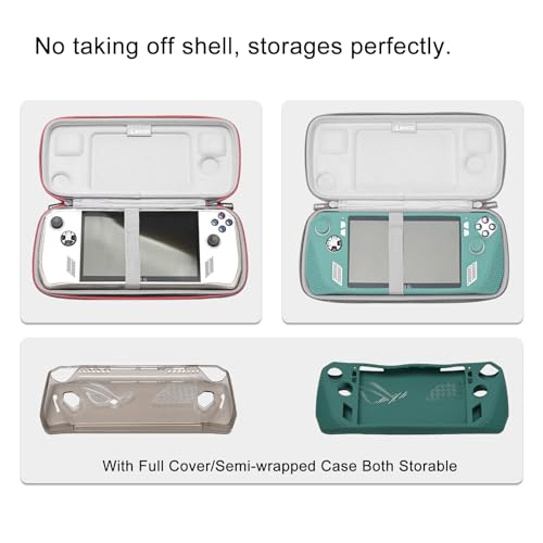 Image of RLSOCO Hard Case for ASUS ROG Ally Gaming Handheld & Accessories - Fits The Portable Console, Console Base, Charger, Charging Cable, etc. (Case Only), Black, One Size, Unisex