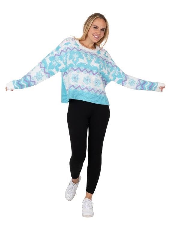 Blizzard Bay Women's Fairisle Snowflake Ugly Christmas Pullover - Image 4