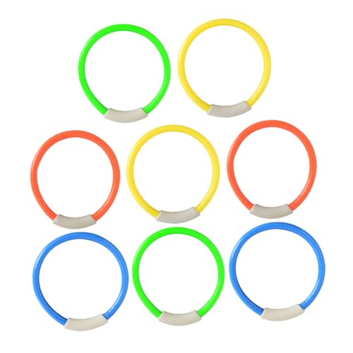 SUPVOX Underwater Diving Ring Toy Set 8pcs Pool Toy Ring for Boys and Girls Training Accessory Safe Plastic Fun for Boys Girls Random