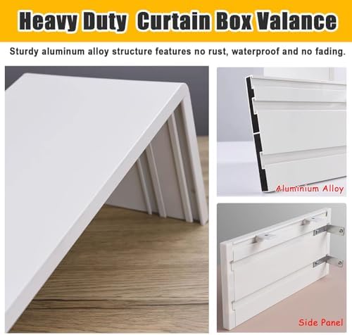 Decorative Blackout Curtain Pelmet Box - 1.9m/6.2ft Aluminum Roller Blind Valance Frame, Wall/Ceiling Mount, Ideal Home Decor Accessory, No Tracks Included