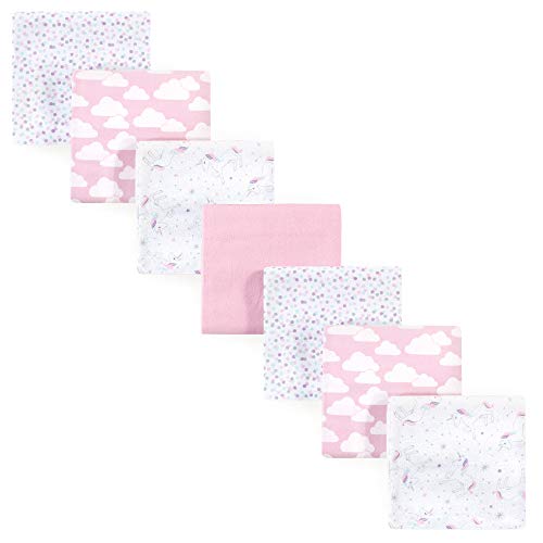 Image of Hudson Baby Unisex Baby Cotton Flannel Receiving Blankets Bundle, Magical Unicorn, One Size