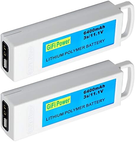 2 Pack 11.1V 6400mAh 3S Upgarded Lipo Lithium RC Battery Rechargeable Battery Replacement for Yuneec Q500 Q500 RC Quadcopter