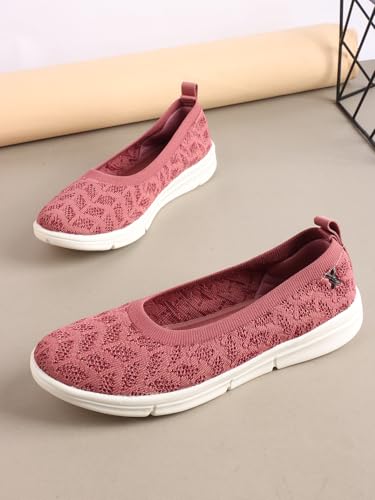 Image of Carlton London Women's Breathable Lightweight Everyday Patterned Ballet Flat
