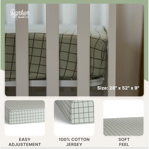 Image of Parker Baby Soft & Durable Fitted Baby Crib Sheets | Snug Fit for Standard Crib Mattresses | Machine Washable, Fade-Resistant & Modern Nursery Designs