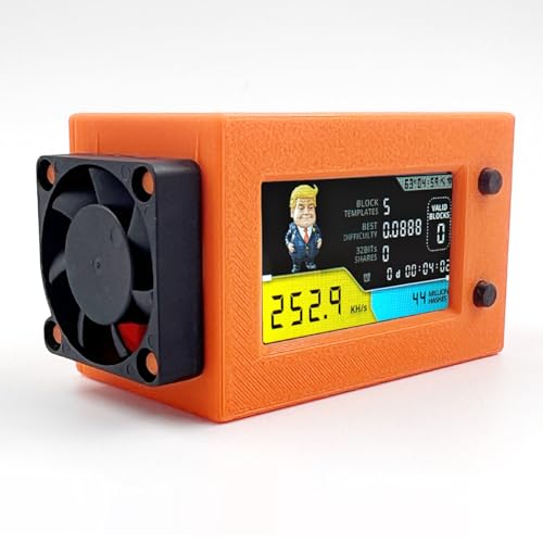 NerdMiner V2 Ultra 78KH/S T Display S3 Bitcoin Miner with Low Power Consumption Crypto Nerdminer with Fan Lucky Miner Win 6.25 BTC (Orange)