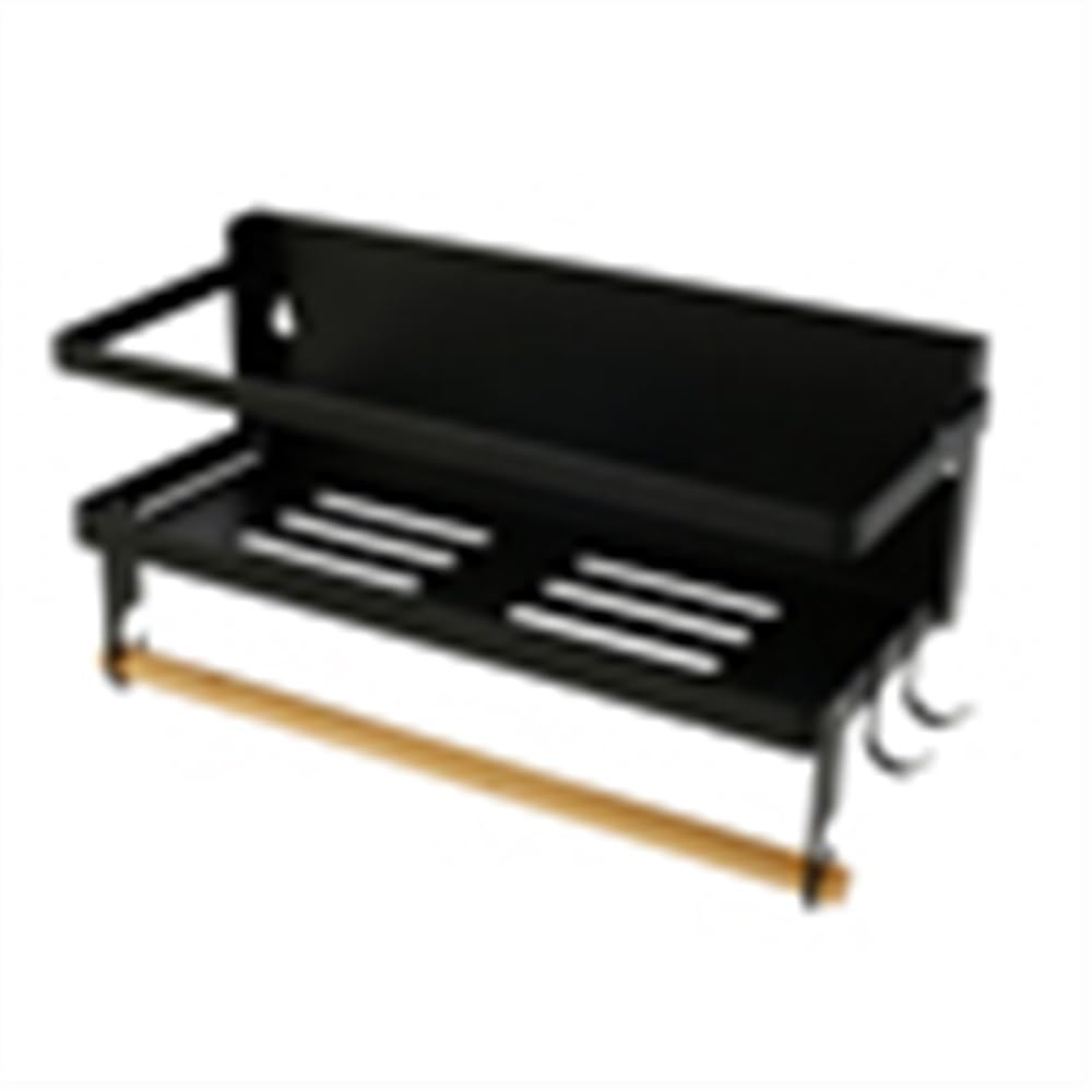 shangguanyun456 Spice Rack Spice Rack Magnetic with Paper Towel Holder Roll and 2 Hooks Shelf Foldable Organizer