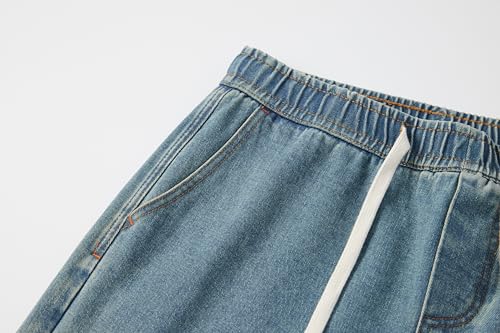 Men's Comfortable Loose Straight Leg Pants Gradient Color Four Season Drawstring Jeans Slim Fit Casual Slimming Jeans4