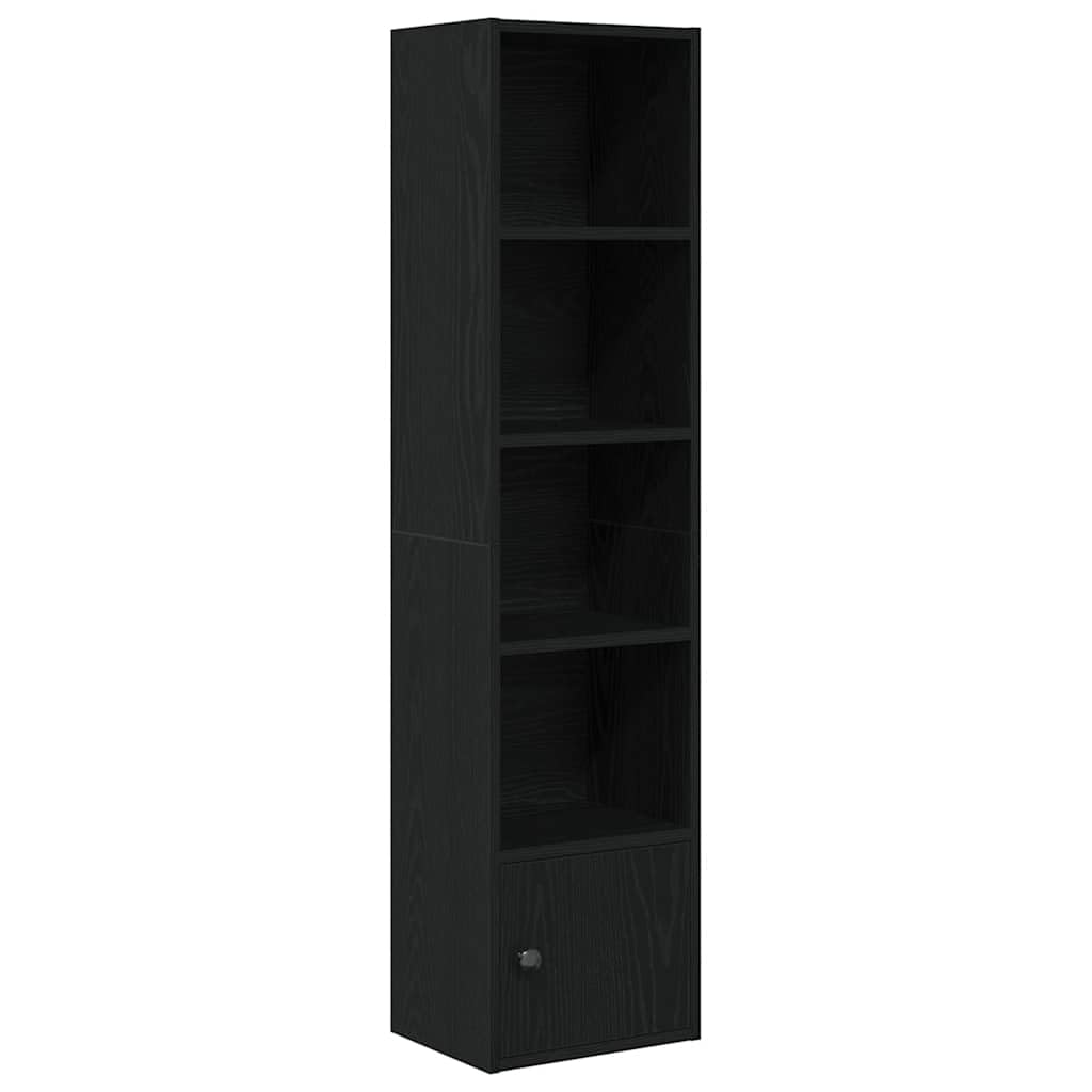 vidaXL Bookcase Black Oak 31x24x127 cm Engineered Wood, bookshelf, book case, book rack, storage cabinet, book shelf, storage rack, storage shelf