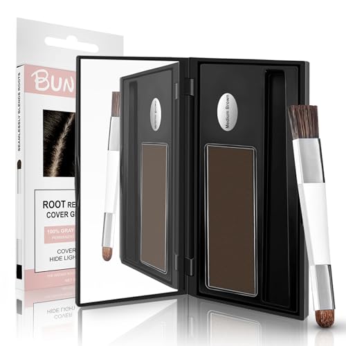 Sularpek Hairline Powder, Root Cover Up, Root Touch Up Powder, Resistant Hair Loss Concealer Set, for Thinning Hair for Women and Men, Eyebrows, Beard Line, 6.5g, Medium Brown