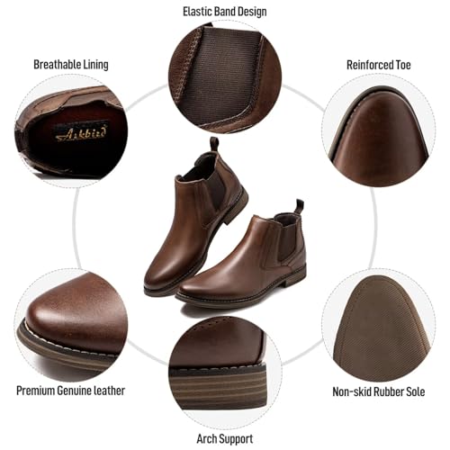 Image of Arkbird Chelsea Boots for Men Genuine Leather Oxford Casual and Formal Ankle Dress Boot