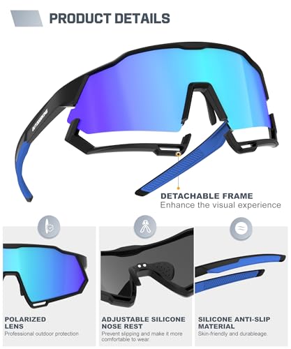 Image of Sport Polarized Sunglasses for Men and Women, Stylish and Lightweight Cycling Sunglasses with UV400 Protection