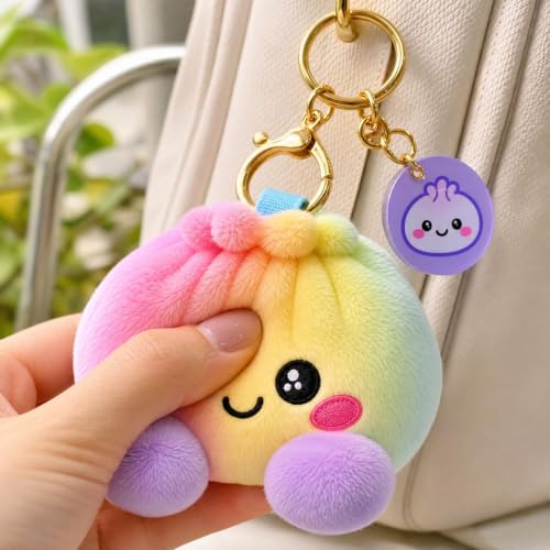 Dumpling Stress Relief Ball Fidget Sensory Cute Keychain Plush Key Chain - image 4