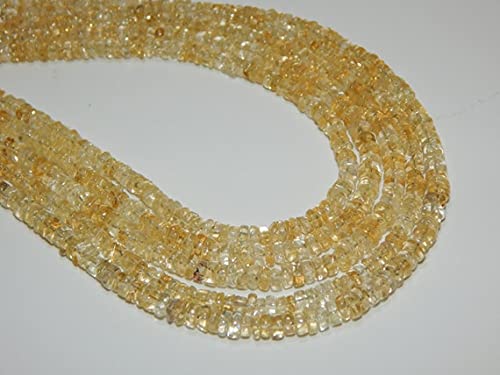 Citrine perles facettées de qualité supérieure en forme de pneu lisse 14"