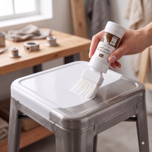 Image of White Touch-Up Paint 6.35 Oz for Metal Surfaces,2-in-1 | Multi-purpose touch up coating, specially developed for all kinds of metal surfaces to cover scratches and marks.