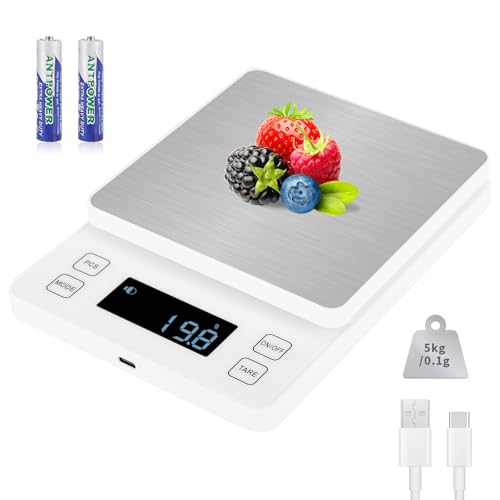 [Alta qualità] La superficie di pesatura è realizzata in acciaio inossidabile, facile da pulire; display LCD con retroilluminazione a LED per letture chiare; pulsanti a sfioramento per un facile utilizzo. Ricordarsi di strappare la pellicola protettiva blu prima dell'uso.
