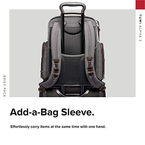 Tumi Alpha 3 Brief Pack - 15" Laptop Backpack With Padded Adjustable Straps - Stores Laptop, Tablet, Toiletries, Snacks, Ipads - Anthracite #TOP4