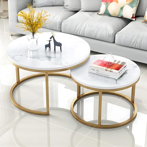 Listado de Mesas de Centro Walmart favoritos de las personas. 46 URPOWㅤ Juego de 2 Mesa de Centro para Sala, 80/60cm Mesa de Centro Redonda, Adecuada para Sala de Estar, Oficina, Balcón, Espacios Pequeños (Mármol)