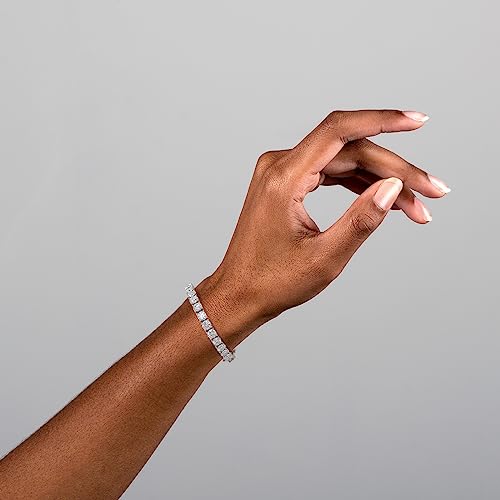 Moissanite Tennis Bracelet for Women, White Gold Plated 925 Sterling Silver Wedding Jewelry, 0.3ct(4mm) Diamond Tennis Bracelets with Gift Box(6/6.5/7/7.5 inch)4