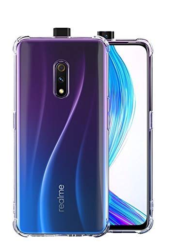 Image of WOW IMAGINE Flexible Shockproof Crystal Clear TPU Back Cover Case Full Protection with Cushioned Edges Clear TPU Back Case Cover for Realme X - Transparent