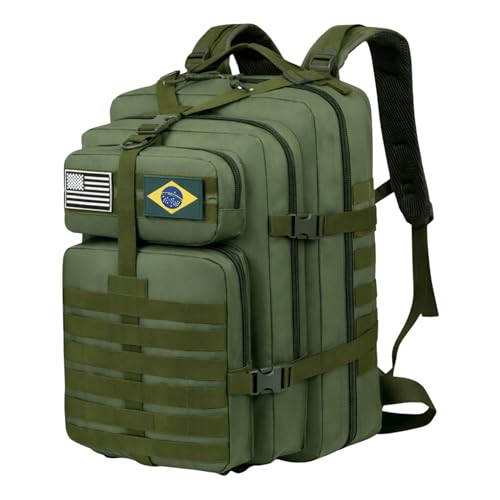 Mochila Militar Tática Masculina 50L Grande Resistente à Água Sistema Molle