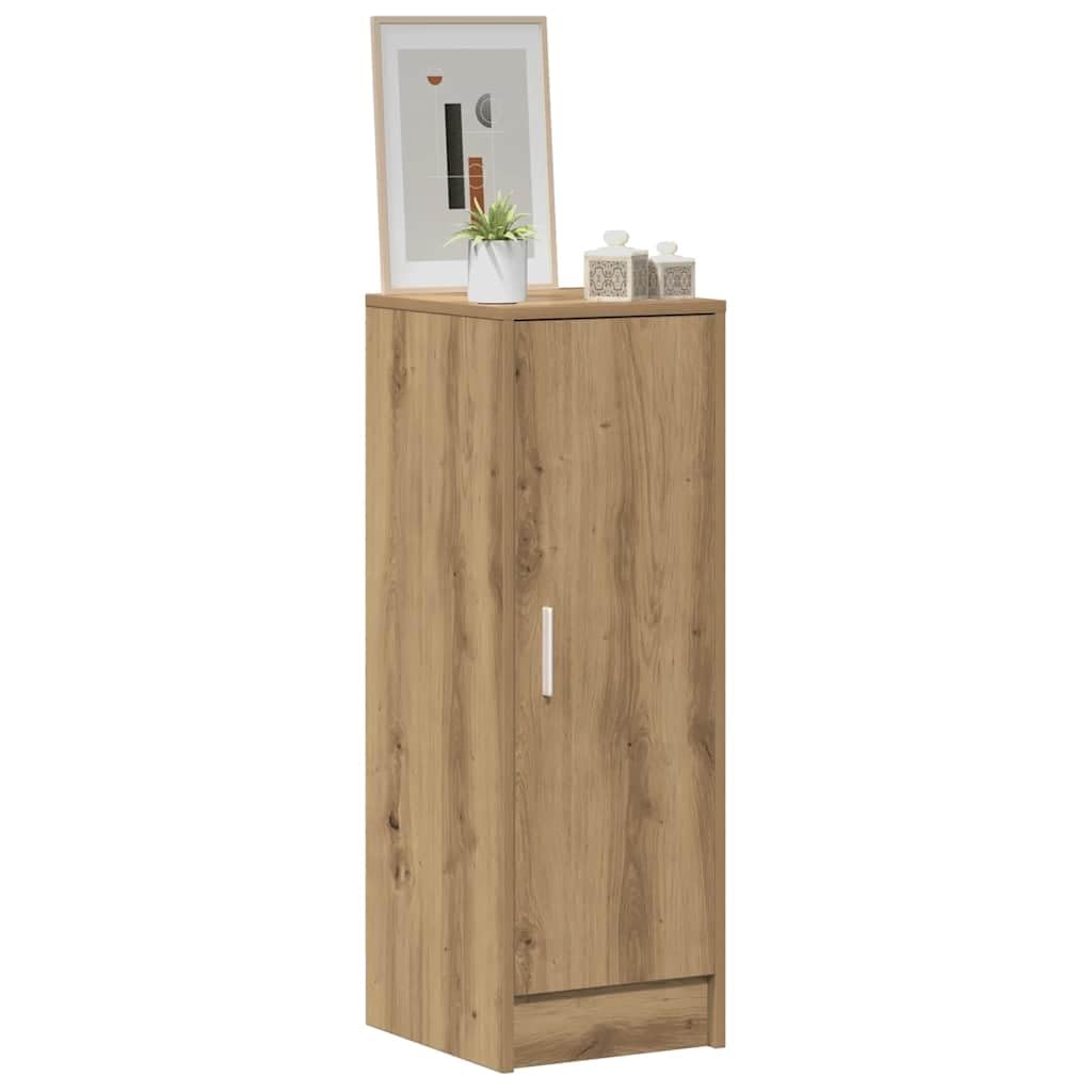 Schuhschrank Artisan-Eiche mit Tür Holzwerkstoff 32 x 35 x 92 cm schmal hoher Schuhständer mit 6 Fächern platzsparend für Flur Diele Eingangsbereich Ordnung und Aufbewahrung