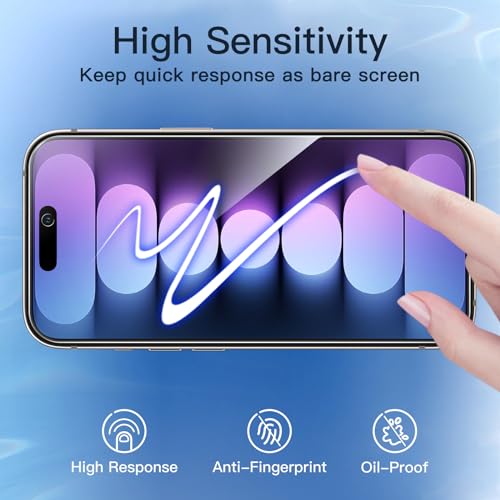 Image of JETech Privacy Screen Protector Guard for iPhone 15 Pro Max, 2-Pack