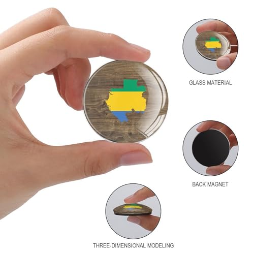 Aimant Gabon en verre lot de 4 pour fixer vos papiers sans rayer le frigo - 3
