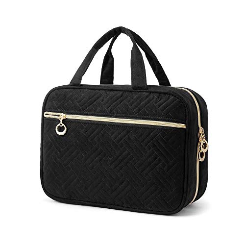 KK-mall Bag Hanging Cosmetic Travel Bag for Women, Water-Resistant, Plait-BlackCosmetic Bag, Travel Cosmetic Bag, Small Cosmetic Bag, Storage Bag, (Plait-Black)