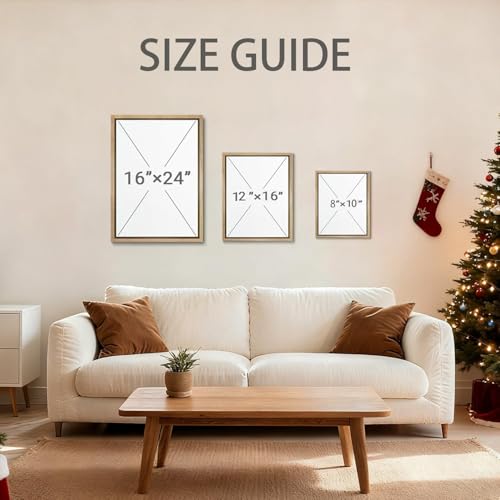 Image of KISSFOX Vintage Christmas Tree Framed Wall Art Watercolor Snowy Canvas Art Rustic Winter Evergreen Tree Paintings Art Prints Modern Farmhouse Pictures Wall Decor For Kitchen Bedroom Living Room