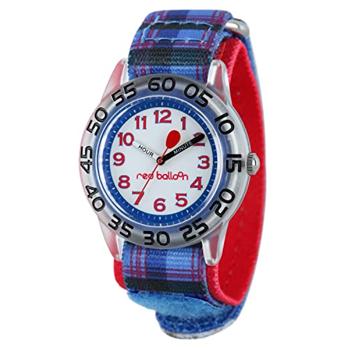 Image of Red Balloon Kids' Plastic Time Teacher Analog Quartz Nylon Strap Watch