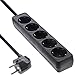 Produktbild InLine 16451E Steckdosenleiste, 5-fach Schutzkontakt 1,5m, schwarz