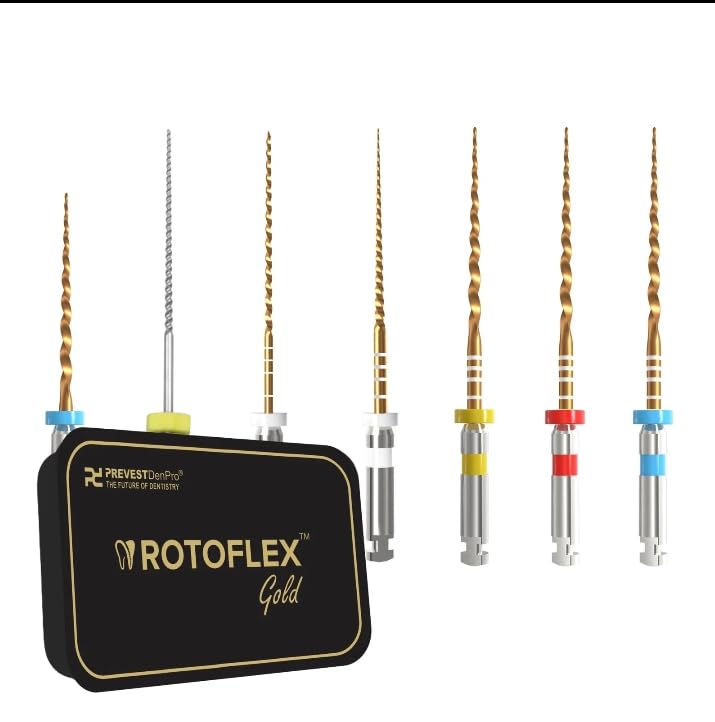 Prevest DenPro ROTOFLEX™ Gold Rotary File Set, 6 Pieces, 20-4%, 21mm, for RCT Dental Use-image-21