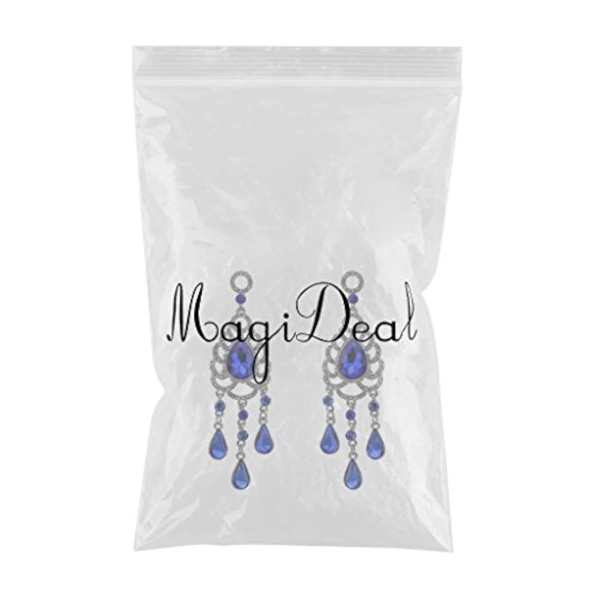 Waterdrop Chandelier Rhodium Dangle Earrings for Weddings