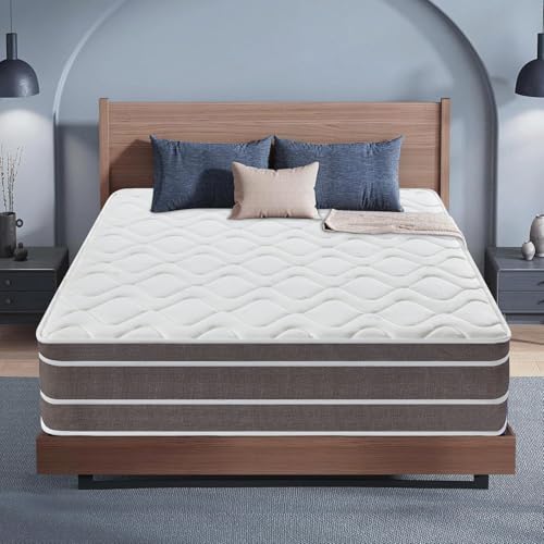 Colchón Viscoelástico 140x190 cm Altura 28 cm, Híbrido Colchón Látex, Muelles Ensacados, Ergonómico 9 Zonas, Firmeza Media H3, Certificado Oeko-Tex, Transpirable, Antibacteriano, Lujo, Duradero