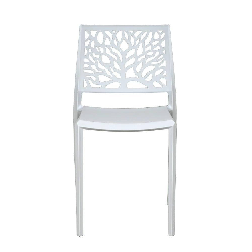WEBER INDUSTRIES Lot de 4 chaises empilables Clara pour intérieur et extérieur/Blanc