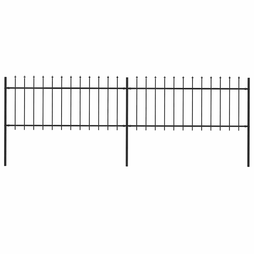 vidaXL Gartentor / Gartenzaun mit Speerspitzen aus Stahl, 3,4 x 0,8 m, Schwarz