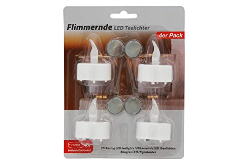 Preisvergleich Produktbild Elektrische LED TEELICHTE 4 Stück flackernd batteriebetrieb