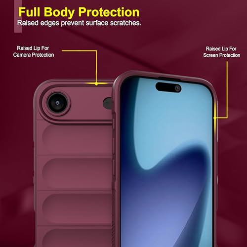 Image of amazon basics Back Case Cover for iPhone 17 Air | Compatible for iPhone 17 Air Back Cover | Liquid Silicon Magic Case with Camera Protection | Plum