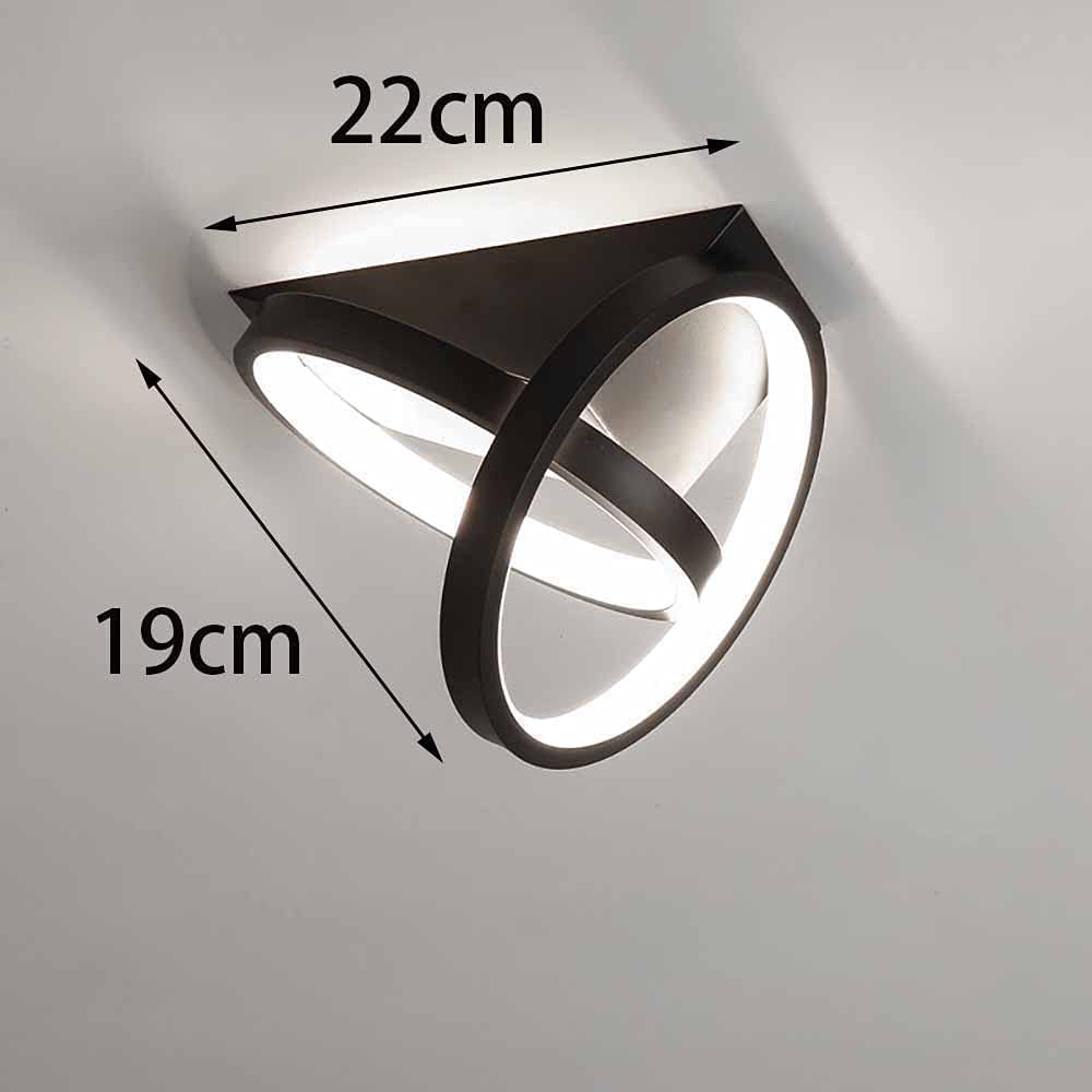 Lampa sufitowa LED 26 W z czujnikiem ruchu, nowoczesna lampa sufitowa z czujnikiem ruchu, do korytarza, klatki schodowej, salonu, na balkon, kuchnię, garaż, ganek, biuro, czarna, zimna biel 6000 K