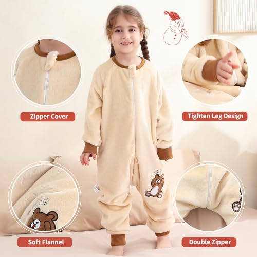 Image of MICHLEY Flannel Sleeping Sack,Baby Sleeping Bag Wearable Blankets 9M-6Y