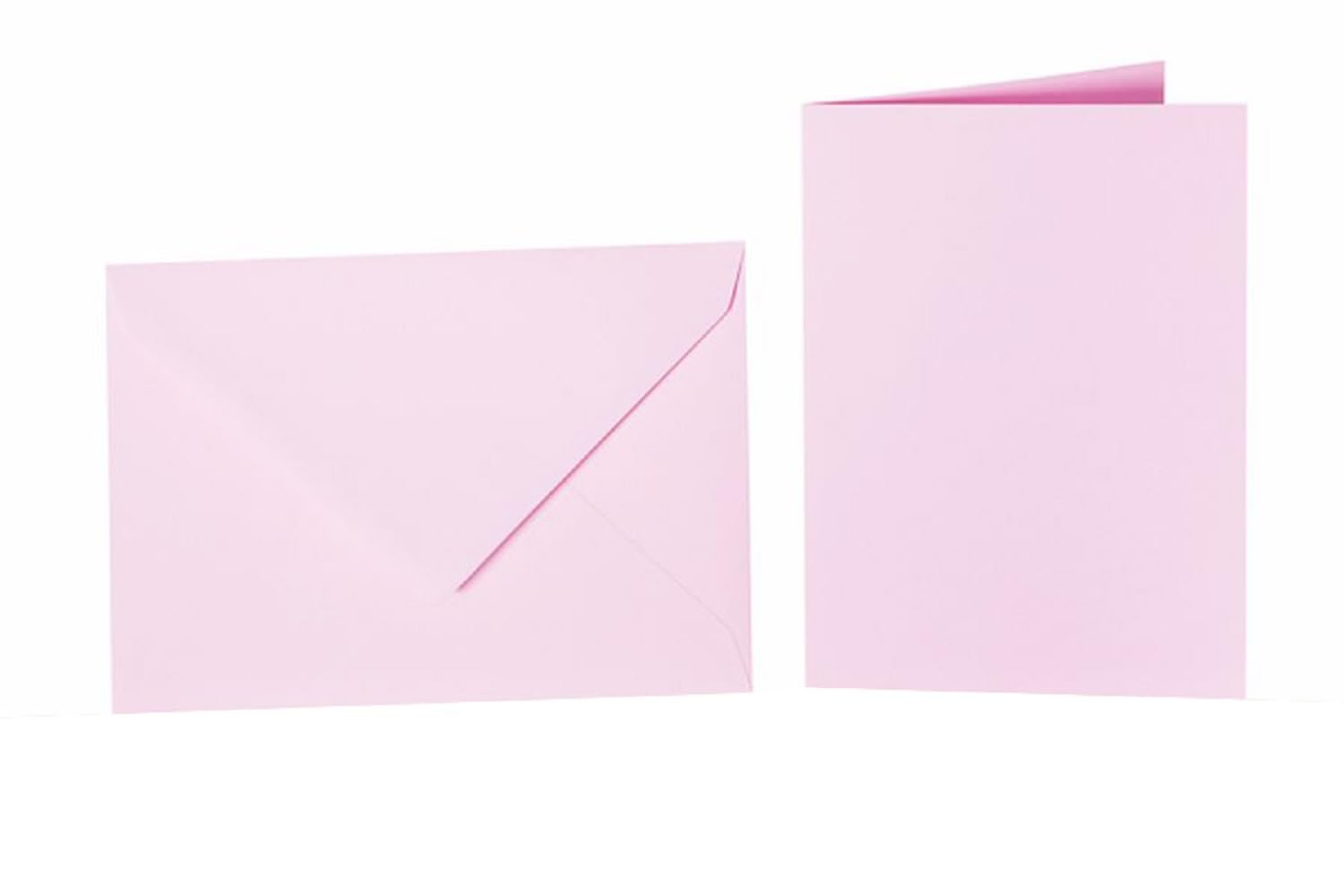 300 sobres de colores DIN C5 (162 x 229 mm) con tarjetas plegables a juego DIN A5 (150 x 200 mm) en color rosa