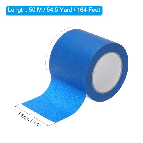 Image of PATIKIL Masking Tape 3.1 Inch x 55 Yard, General Purpose Adhesive Painting Tape Painters Tape for Arts Crafts Label, Blue