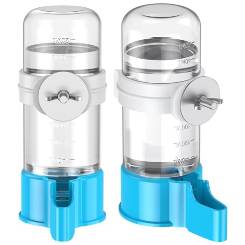 Pawfly 2 unidades bebederos para pájaros, bebedero automático para pájaros, dispensador de agua de plástico para jaula de pájaros, dispensador de agua azul para periquitos, ninfas, periquitos