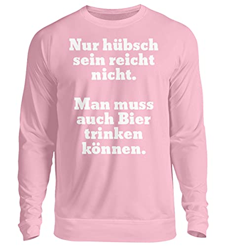 Pull bière unisexe rose Small message drôle et coupe moderne