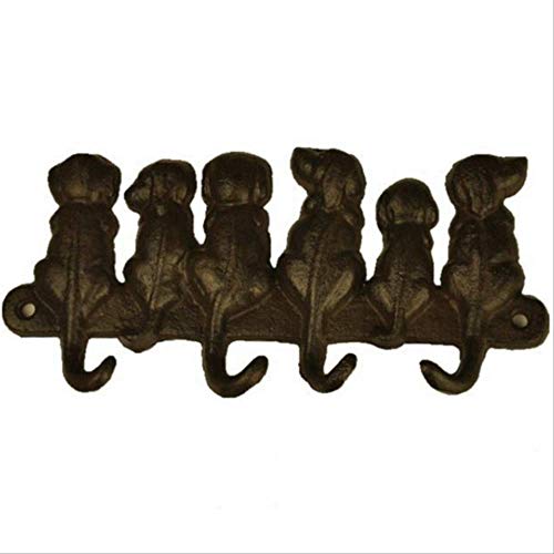 Porte-chien en fonte porte-clés pastorale européenne rétro mur suspendu manteau créatif chambre classique décor 19.5x9.5x2.2 cm comme le montrent